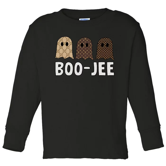 Cute Ghost Halloween Costume Boujee BooJee Spooky Season Toddler Long Sleeve Shirt