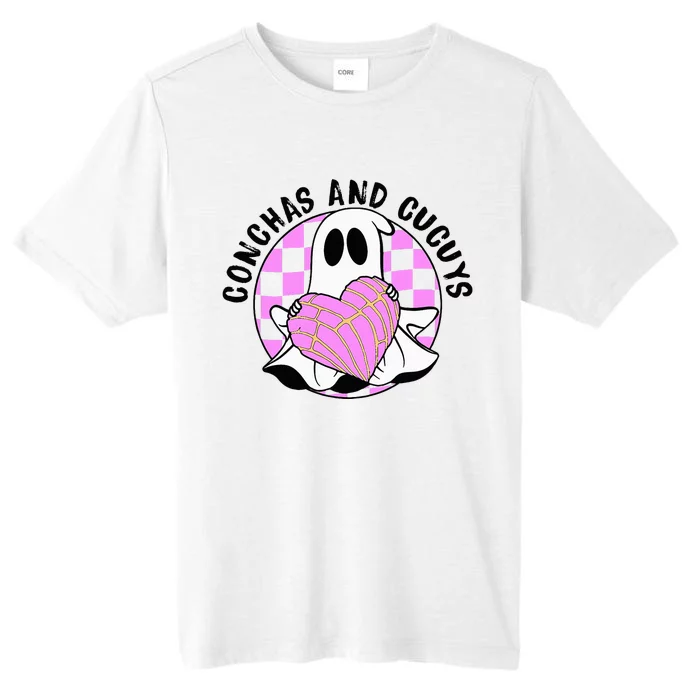 Cute Ghost Holding Pink Heart Halloween Conchas And Cucuys ChromaSoft Performance T-Shirt