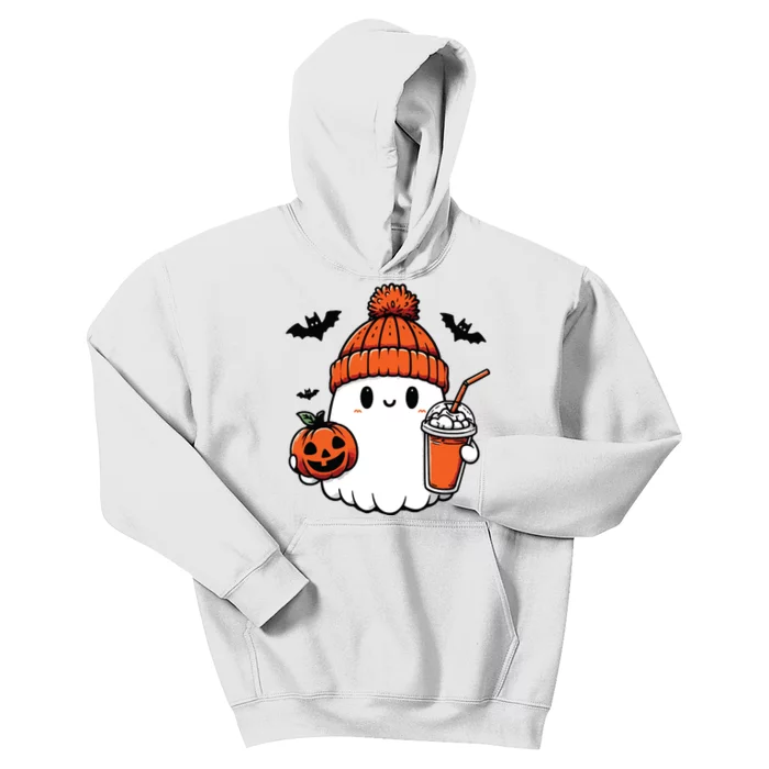 Cute Ghost Halloween Coffee Kids Hoodie