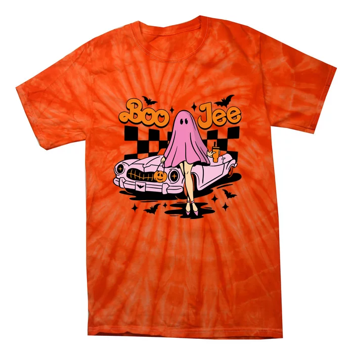 Cute Ghost Halloween Costume Boo Jee Spooky Season Gift Tie-Dye T-Shirt