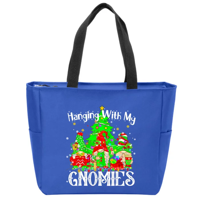 Cute Gnomes Hanging With My Gnomies Christmas Pajama Xmas Gift Zip Tote Bag