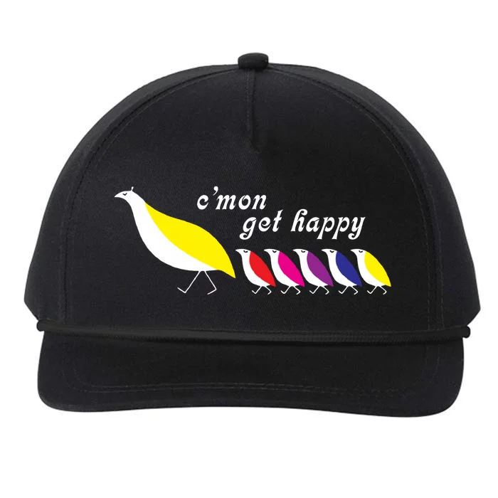 Cmon Get Happy Bird Vintage Retro Snapback Five-Panel Rope Hat