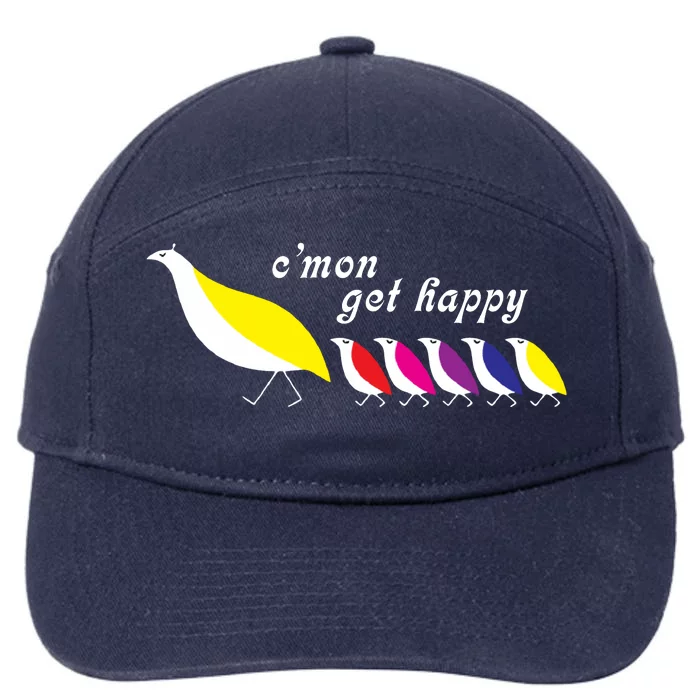 Cmon Get Happy Bird Vintage Retro 7-Panel Snapback Hat