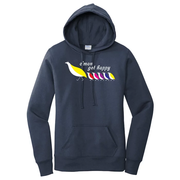 Cmon Get Happy Bird Vintage Retro Women's Pullover Hoodie