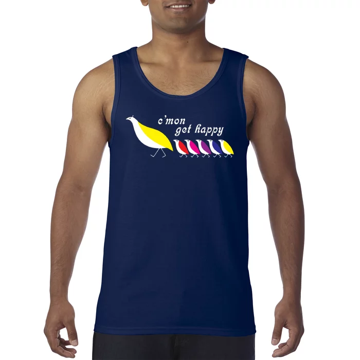 Cmon Get Happy Bird Vintage Retro Tank Top