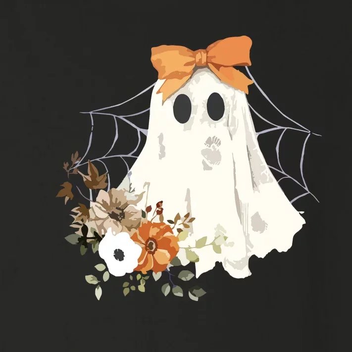 Coquette Ghost Halloween Flower Ghost Spooky Lace Ghost Toddler Long Sleeve Shirt