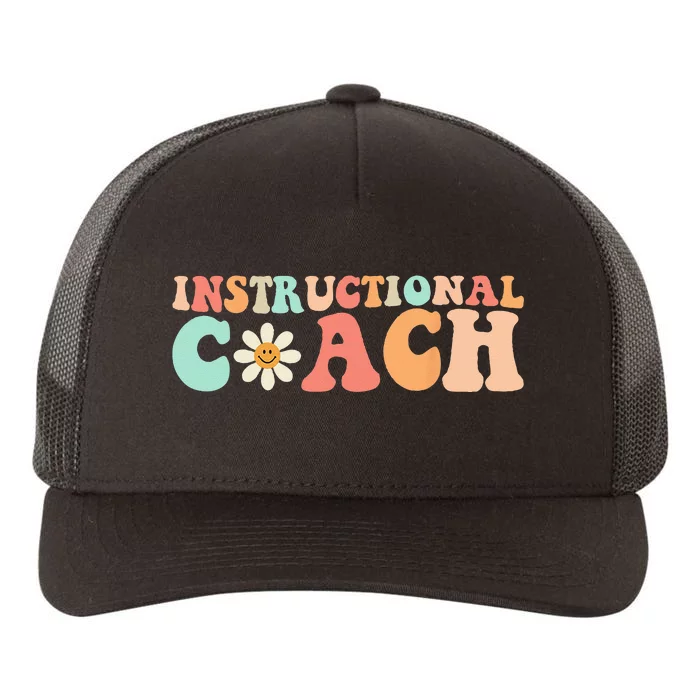 Cute Groovy Instructional Coach Crew Retro Back To School Yupoong Adult 5-Panel Trucker Hat