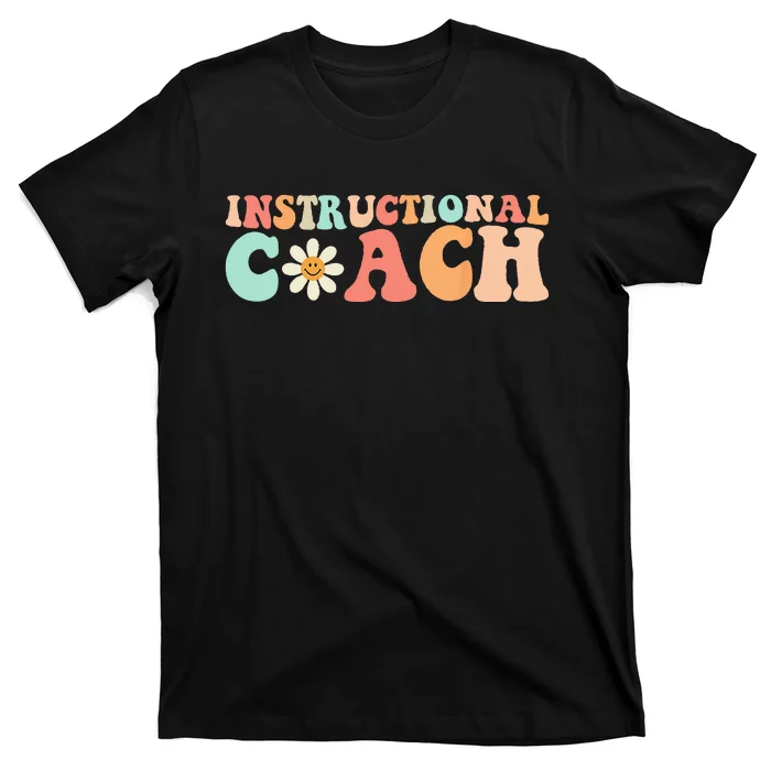 Cute Groovy Instructional Coach Crew Retro Back To School T-Shirt