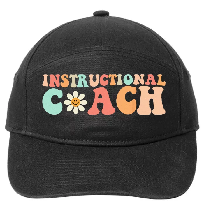 Cute Groovy Instructional Coach Crew Retro Back To School 7-Panel Snapback Hat