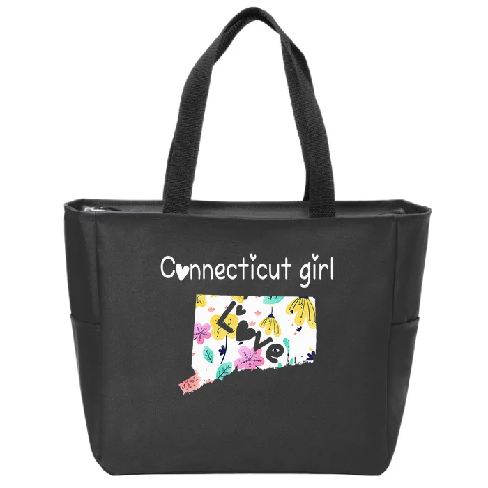 Connecticut Girl I Love Connecticut Home Zip Tote Bag