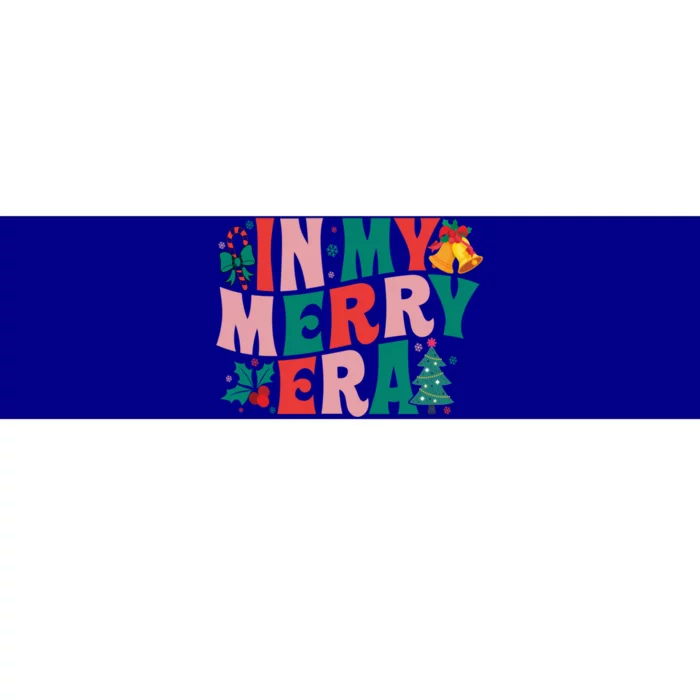 Christmas Gift In My Merry Era Cute Retro Xmas Holiday Gift Bumper Sticker