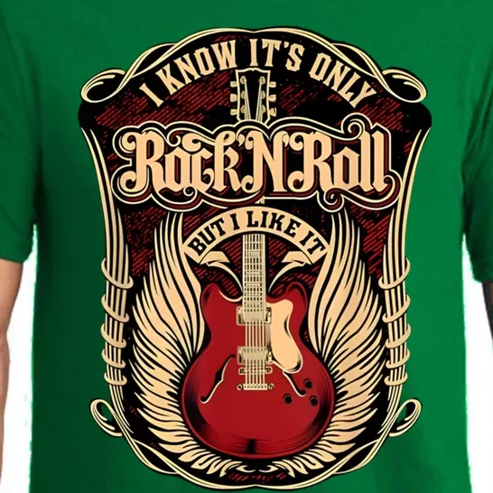 Classic Guitar I Know ItS Only Rock And Roll Crest Cute Gift Pajama Set