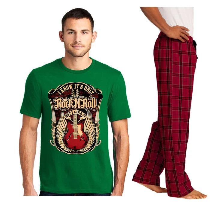 Classic Guitar I Know ItS Only Rock And Roll Crest Cute Gift Pajama Set