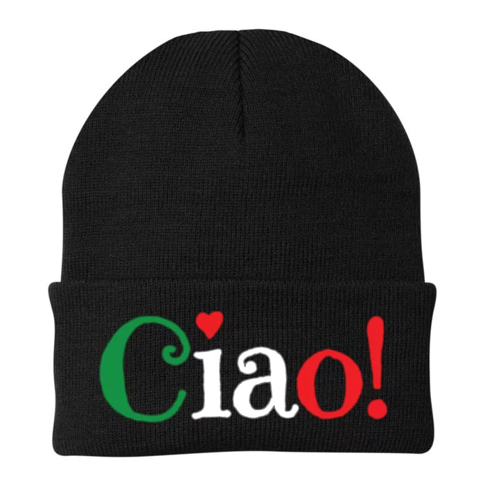 Ciao Greeting In Italian Flag Colors Cute Knit Cap Winter Beanie