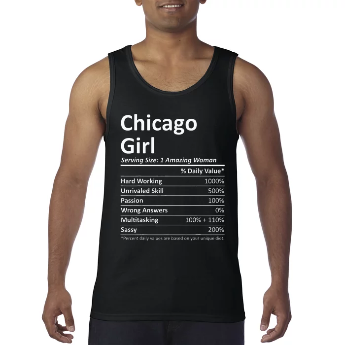 Chicago Girl Il Illinois Funny City Home Roots Usa Gift Tank Top