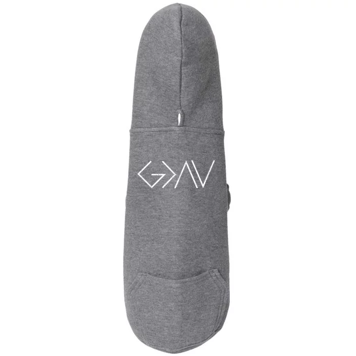 Christian God Is Greater Than The Highs And Lows Gift Doggie 3-End Fleece Hoodie