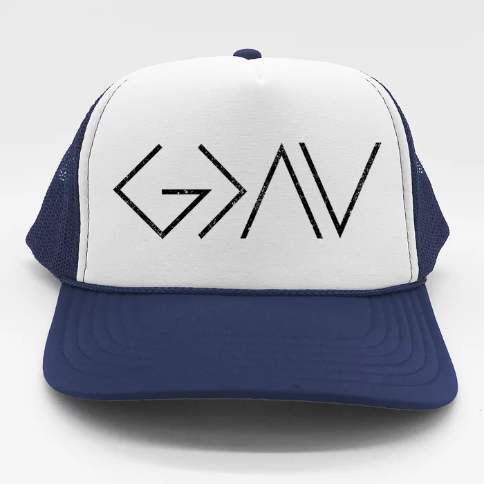 Christian God Is Greater Than The Highs And Lows Gift Trucker Hat