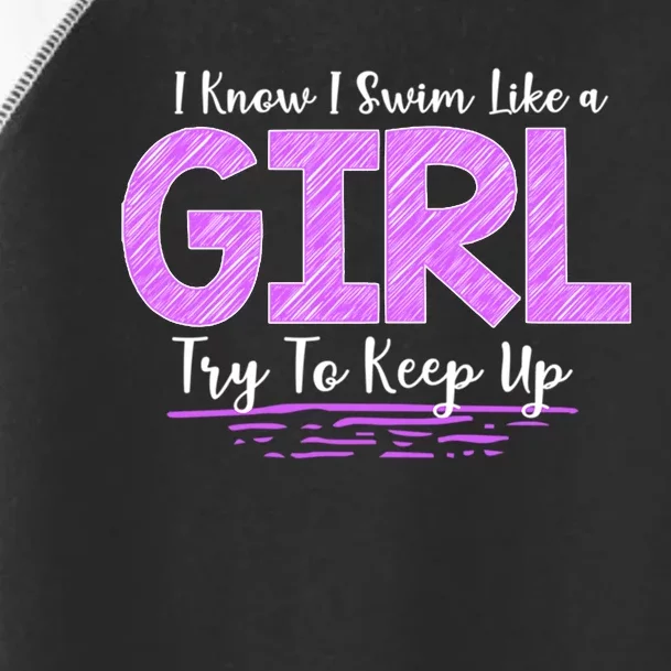 Cute Gift I Know I Swim Toddler Fine Jersey T-Shirt