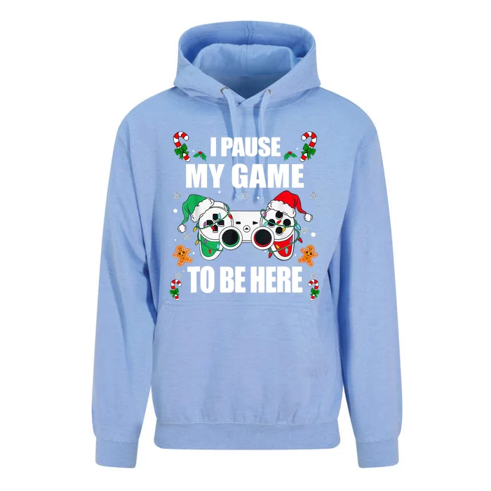 Christmas Gamer I Paused My Game To Be Here Video Gamer Xmas Meaningful Gift Unisex Surf Hoodie