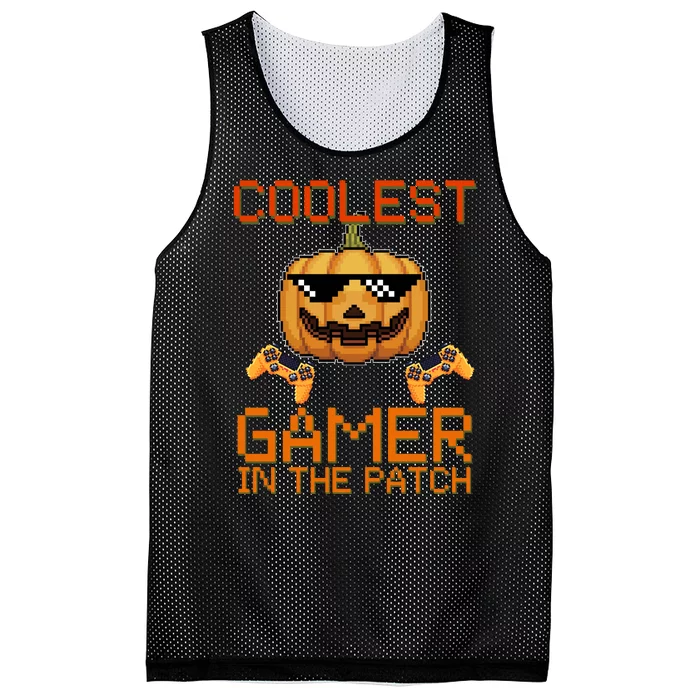 Coolest Gamer In The Patch Pumpkin Halloween Mesh Reversible Basketball Jersey Tank