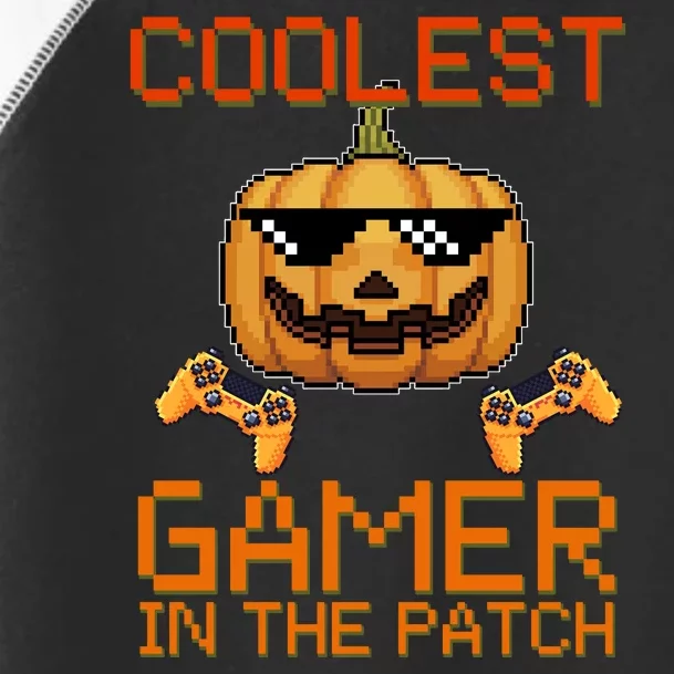 Coolest Gamer In The Patch Pumpkin Halloween Toddler Fine Jersey T-Shirt