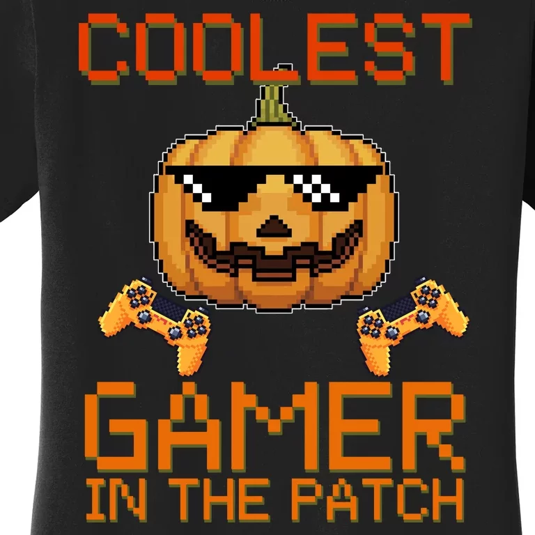 Coolest Gamer In The Patch Pumpkin Halloween Women's T-Shirt