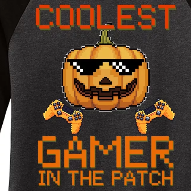 Coolest Gamer In The Patch Pumpkin Halloween Women's Tri-Blend 3/4-Sleeve Raglan Shirt