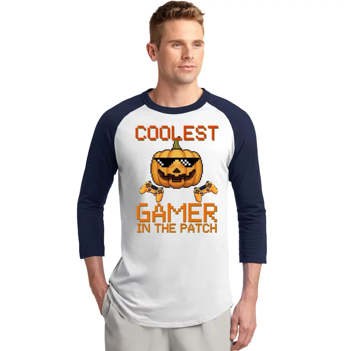 Coolest Gamer In The Patch Pumpkin Halloween Baseball Sleeve Shirt