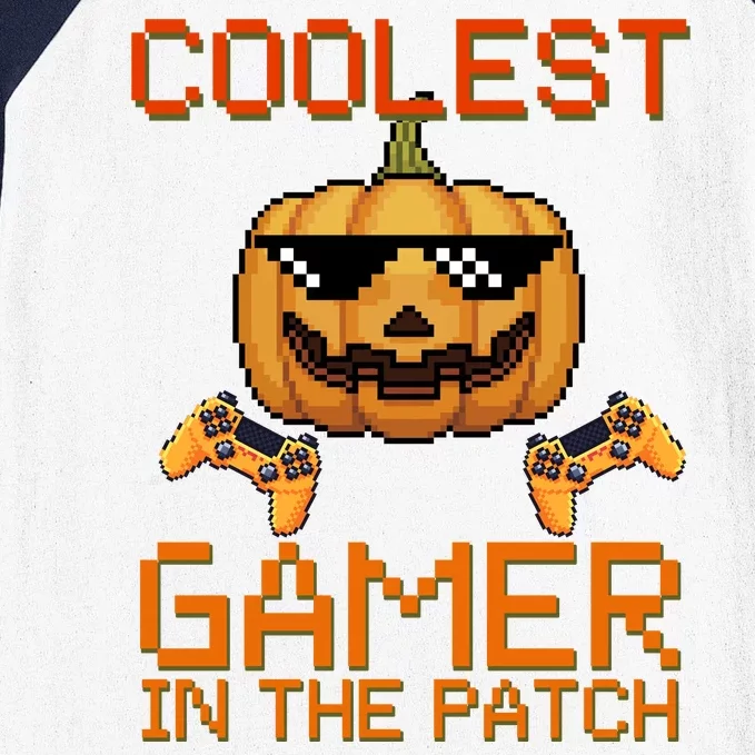 Coolest Gamer In The Patch Pumpkin Halloween Baseball Sleeve Shirt