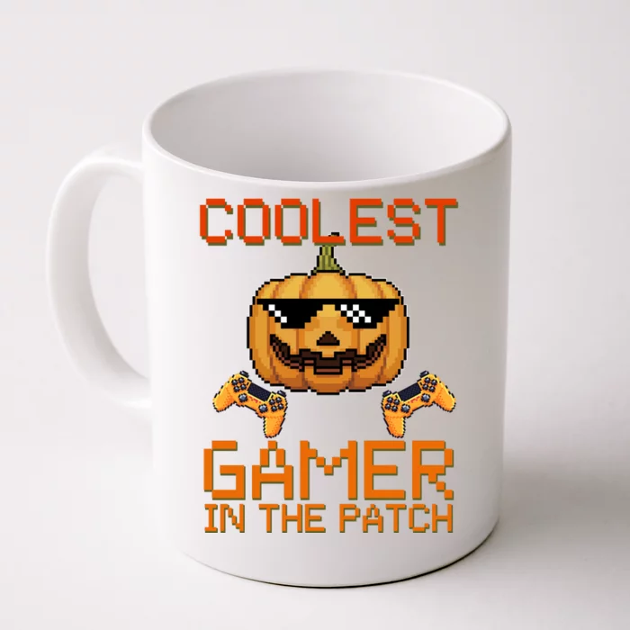 Coolest Gamer In The Patch Pumpkin Halloween Front & Back Coffee Mug