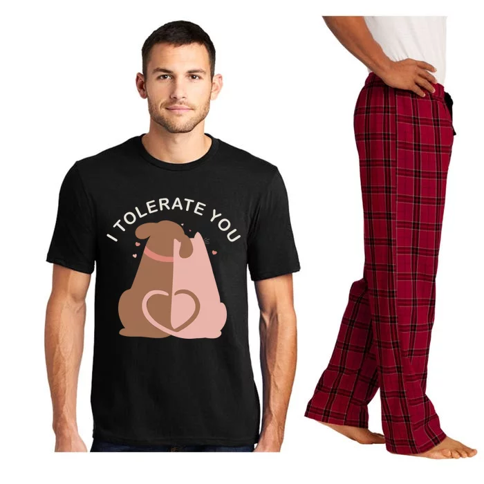 Couples Gift I Tolerate You Cat And Dog Husband Wife Gift Pajama Set