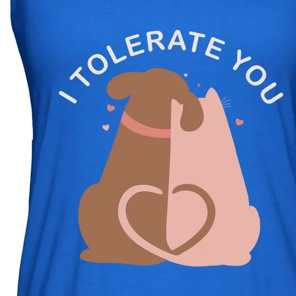 Couples Gift I Tolerate You Cat And Dog Husband Wife Gift Ladies Essential Flowy Tank