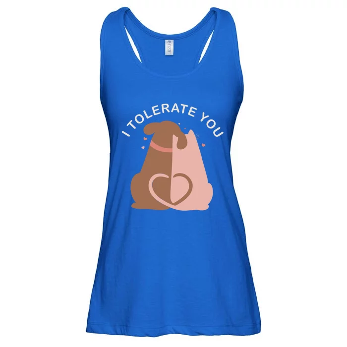 Couples Gift I Tolerate You Cat And Dog Husband Wife Gift Ladies Essential Flowy Tank