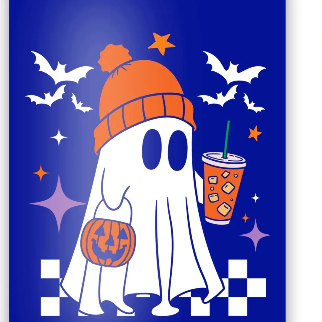 Cute Ghost Ing Coffee Halloween Ghost Coffee Pumpkin Gift Poster