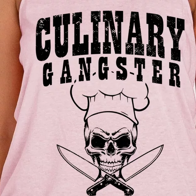 Cooking Guru I Restaurant Cook Chef I Culinary Gangster Cool Gift Women's Knotted Racerback Tank