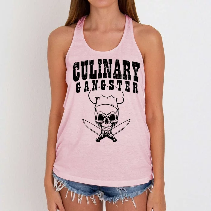 Cooking Guru I Restaurant Cook Chef I Culinary Gangster Cool Gift Women's Knotted Racerback Tank