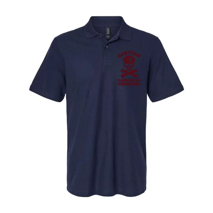 Caution Gaming In Progress Softstyle Adult Sport Polo