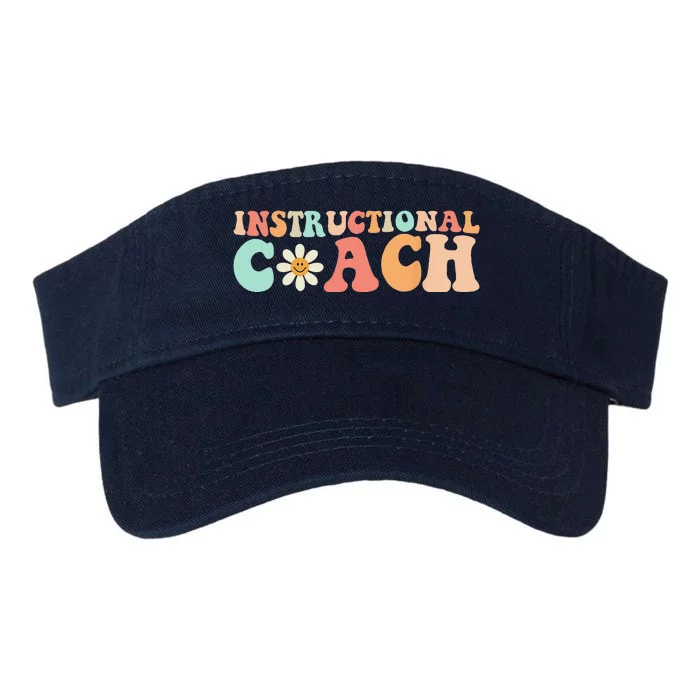 Cute Groovy Instructional Coach Crew Retro Back To School Valucap Bio-Washed Visor