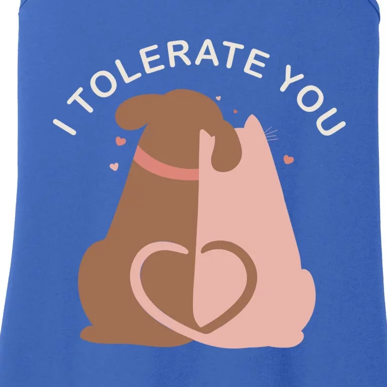 Couples Gift I Tolerate You Cat And Dog Husband Wife Cool Gift Ladies Essential Tank