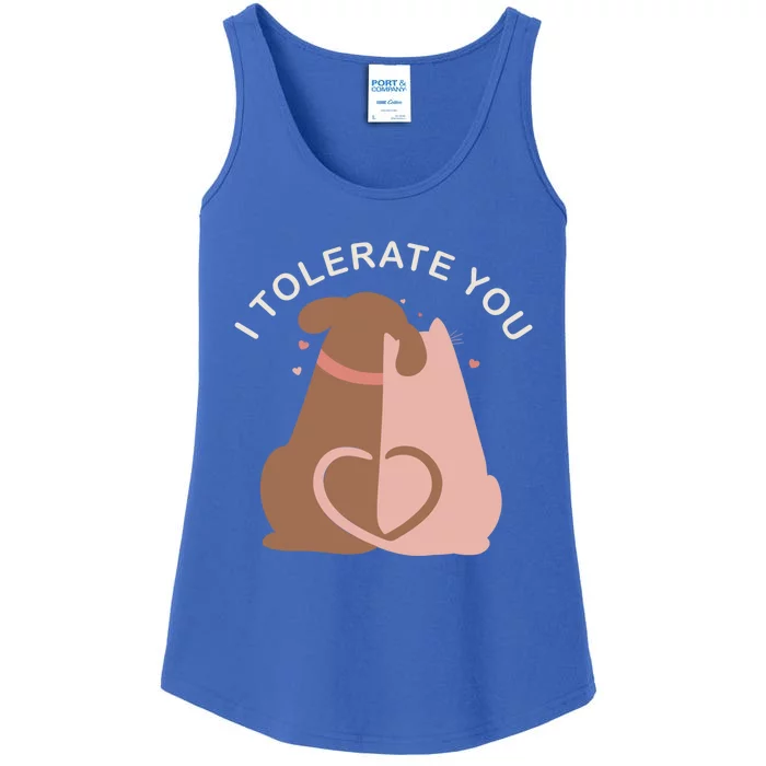 Couples Gift I Tolerate You Cat And Dog Husband Wife Cool Gift Ladies Essential Tank