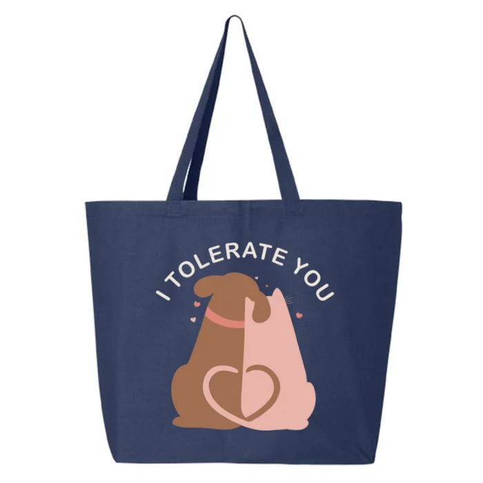 Couples Gift I Tolerate You Cat And Dog Husband Wife Cool Gift 25L Jumbo Tote