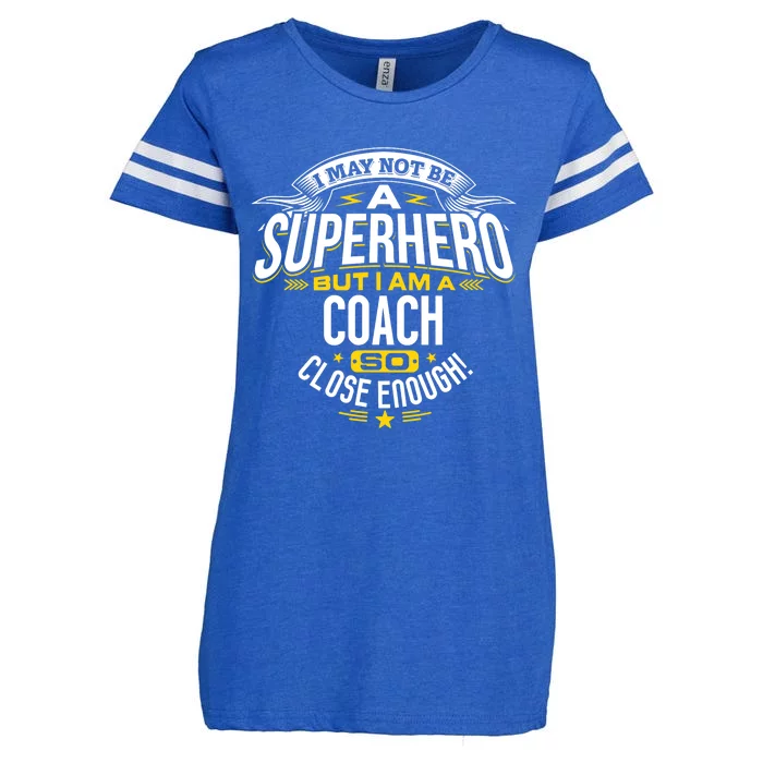 Coach Gift Idea Superhero Coach For Coaches Enza Ladies Jersey Football T-Shirt