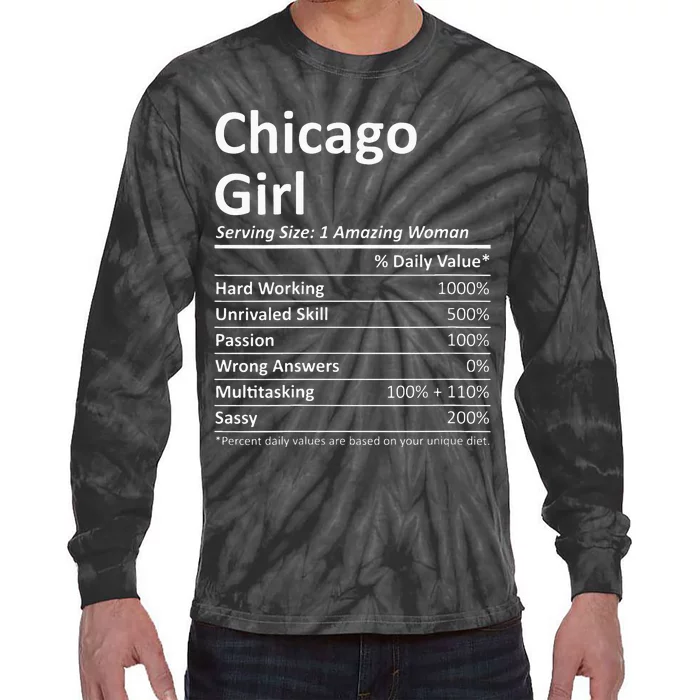 CHICAGO GIRL IL ILLINOIS Funny City Home Roots USA Gift Tie-Dye Long Sleeve Shirt