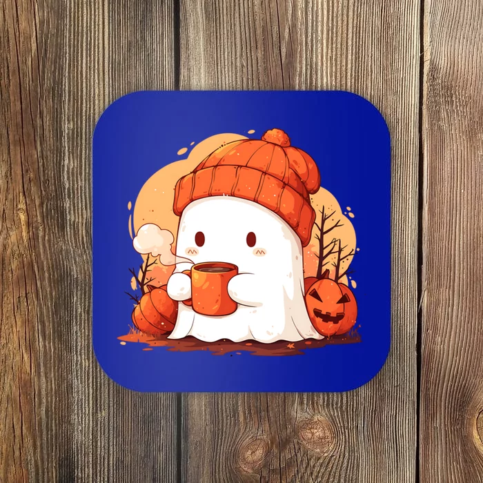 Cute Ghost Ing Autumn Pumpkin Season Coffee Lovers Great Gift Coaster