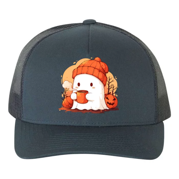 Cute Ghost Ing Autumn Pumpkin Season Coffee Lovers Great Gift Yupoong Adult 5-Panel Trucker Hat