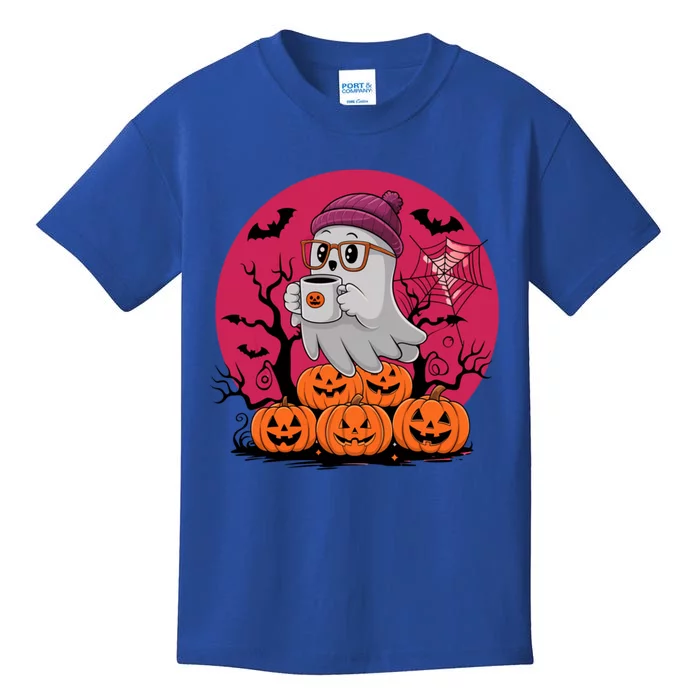 Cute Ghost Ing Coffee Funny Pumpkin Costume Gift Kids T-Shirt