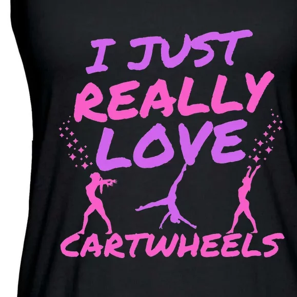 Cute Gymnastics I Just Really Love Cartwheels Ladies Essential Flowy Tank