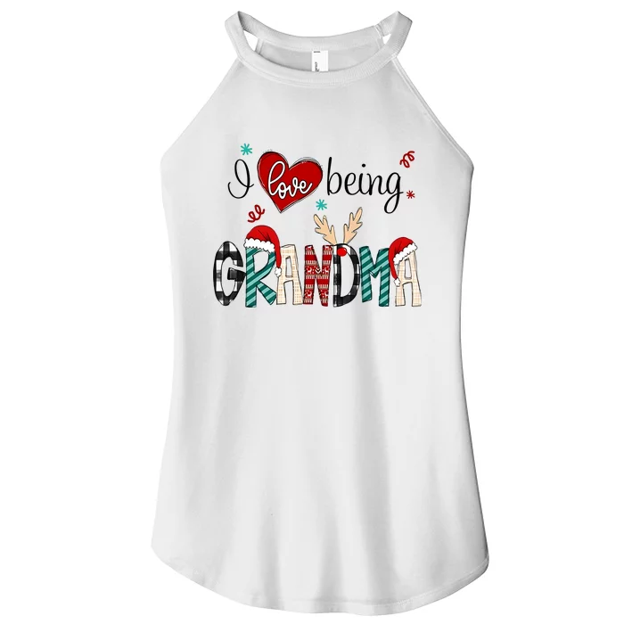 Christmas Grandma I Love Being Grandma Women’s Perfect Tri Rocker Tank