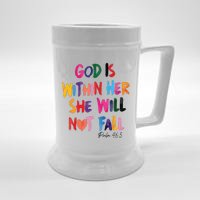 Christian God Is Within Her She Will Not Fall Christian Bible Beer Stein