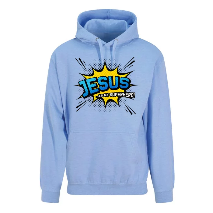 Christian Gift Jesus Is My Superhero Fun Comic Book Unisex Surf Hoodie